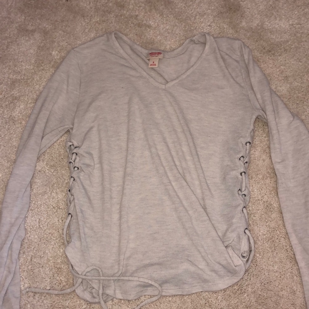 super trendy lace up cozy long sleeve